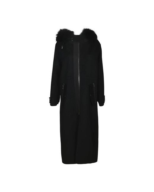 P.A.R.O.S.H. Jassen ,Zwart ,Polyester Parka Jas in het Black