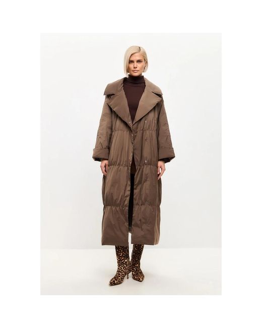 CESARE GASPARI Brown Langer oversize daunenmantel