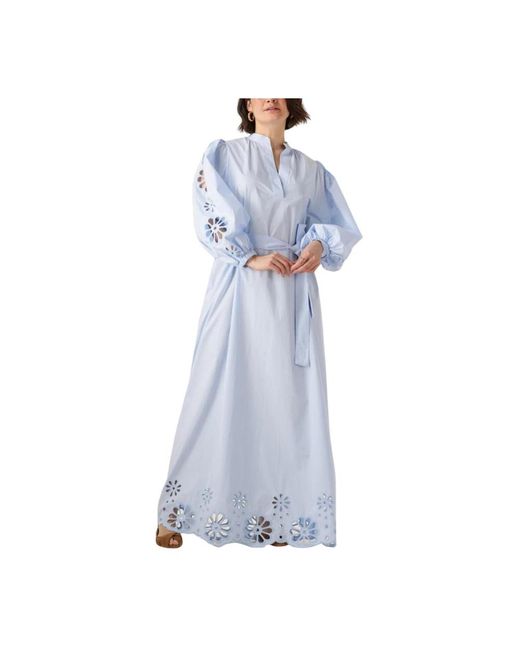 Ibana Kleedjes ,Blauw ,Denim Chique Maxi Jurk in het Blue