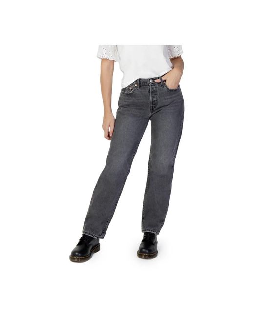 Levi's Jeans ,Zwart ,Katoen Straight Jeans in het Blue