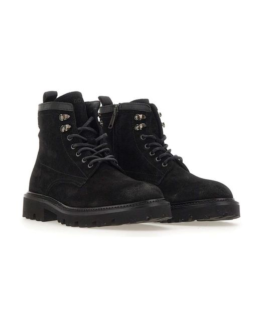 HUGO Black Lace-Up Boots for men