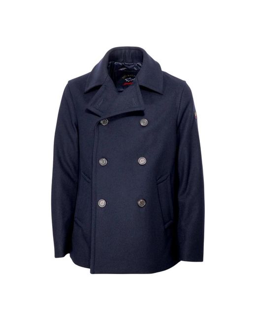 Paul & Shark Blue Double-Breasted Coats for men