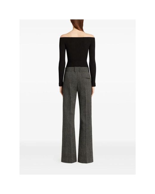 Courreges Black Elegantes Off-Shoulder T-Shirt Nero