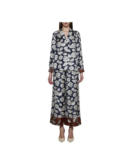 Weekend by Maxmara Blue Dahlia print seidenhemd
