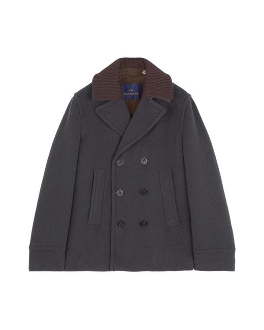 Paul & Shark Gray Double-Breasted Coats for men