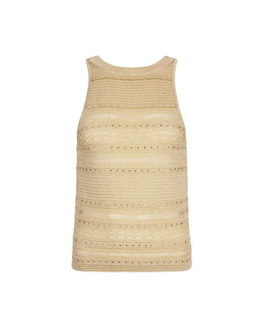 Liu Jo Openwork Knit Top in het Natural