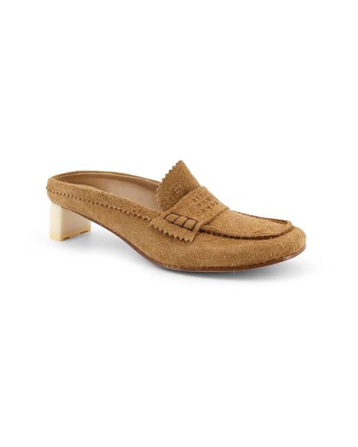 MM6 by Maison Margiela Brown Heeled Mules