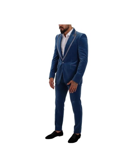 Dolce & Gabbana Blue Single Breasted Suits for men