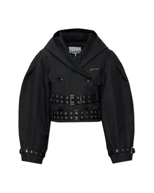 Light Jackets Ganni de color Black