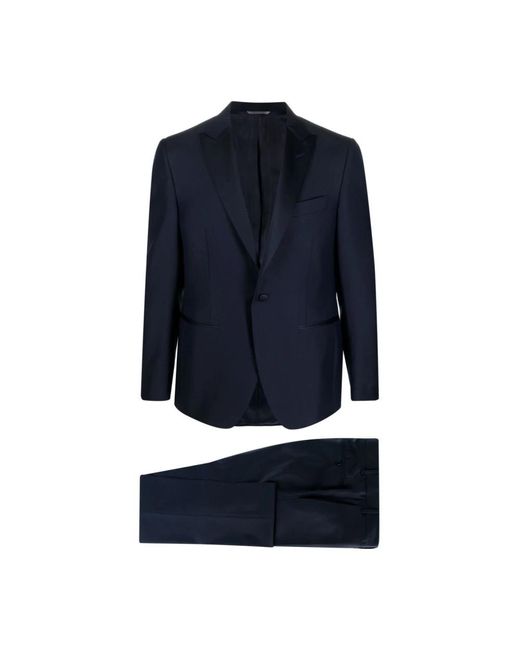 Canali Blue Single Breasted Suits for men
