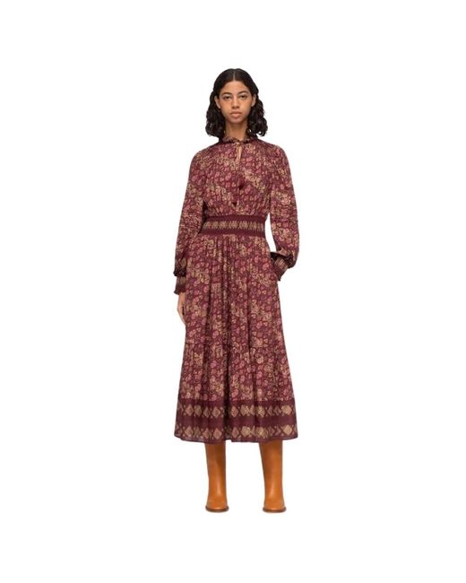 Sea Red Giulia kleid mit pom pom accents