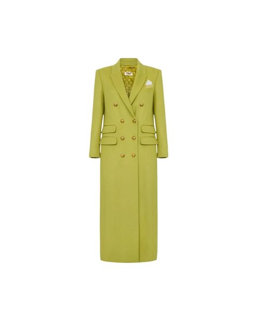 Elisabetta Franchi Green Double-Breasted Coats