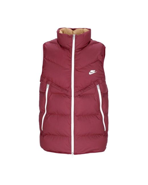 Nike Red Storm-Fit Sleeveless Down Jacket Windrunner Pl-Fid Vest for men