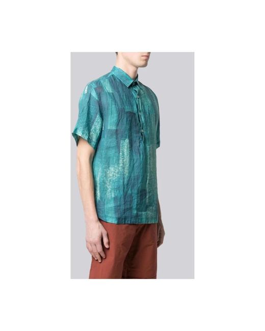 Barena Blue Short Sleeve Shirts for men