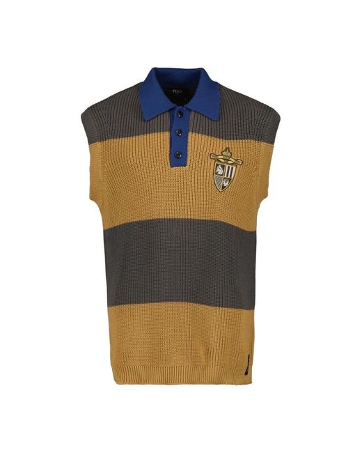 Fendi Blue Sleeveless Jumpers for men
