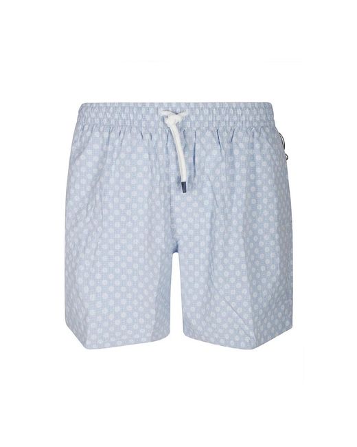 Fedeli Badmode ,Blauw ,Polyester Italiaanse Elegantie Badpak Met Geborduurd Detail in het Blue voor heren