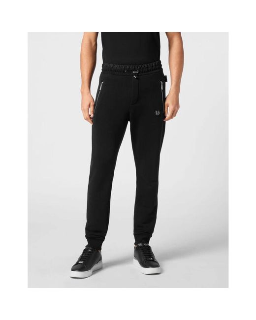 Philipp Plein Broeken ,Zwart ,Katoen Puffered Joggingbroek in het Black voor heren