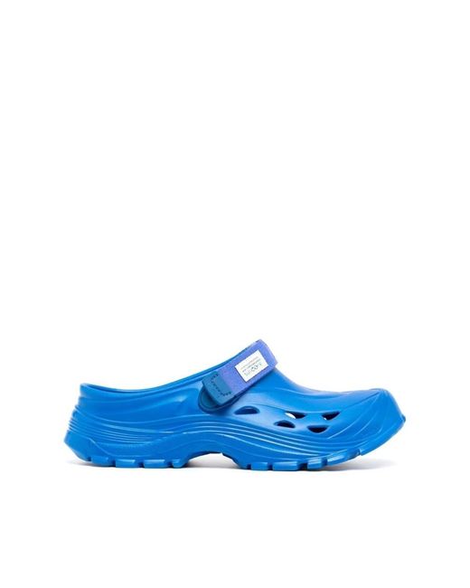 Suicoke Schoenen ,Blauw ,Blauwe Touch-Strap Muiltjes Met Uitgesneden Details in het Blue voor heren
