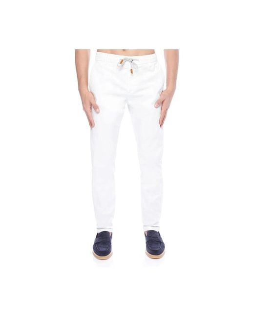 Eleventy White Slim-Fit Trousers for men