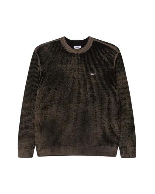 Obey Black Round-Neck Knitwear for men