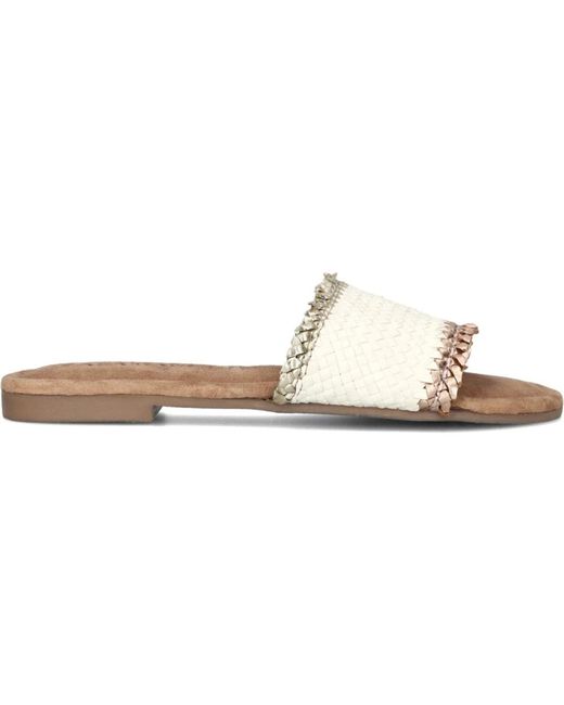 Lazamani White Stilvolle Leder Hausschuhe Mit Geflochtenem Band