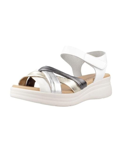 Pitillos White Tubular Flat Sandalen