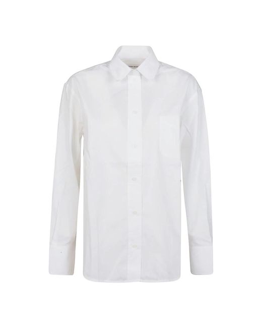 Camisa blanca oversize de manga larga Victoria Beckham de color White