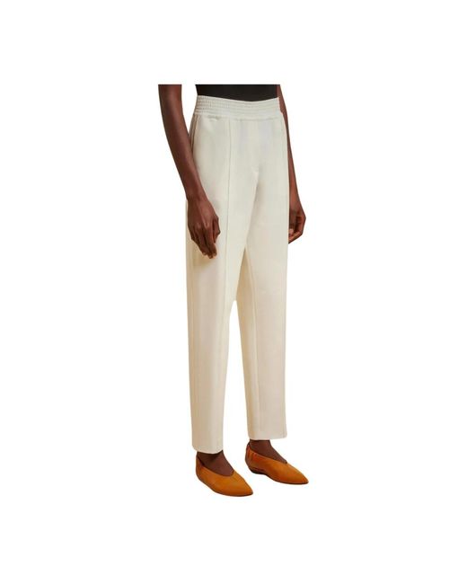Pantalón de punto milanesa con cintura elástica Liviana Conti de color Natural