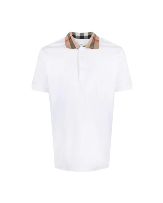 Burberry Es Polo-Shirt mit Check für Herren in White für Herren