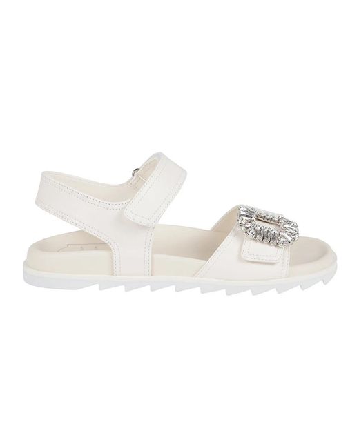 Roger Vivier White Flat Sandals