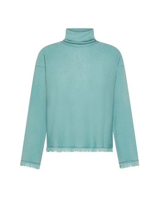 Sun 68 Truien & Vesten ,Groen ,Wol Turtleneck Fringes L in het Green
