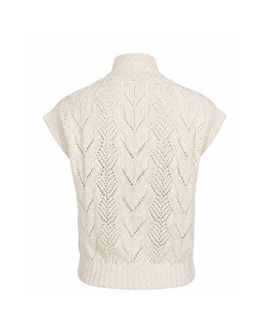 D.exterior White V-Neck Knitwear