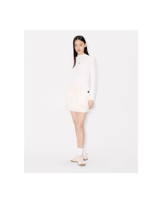 KENZO Logo-Patch Drawstring Mini Rok in het White