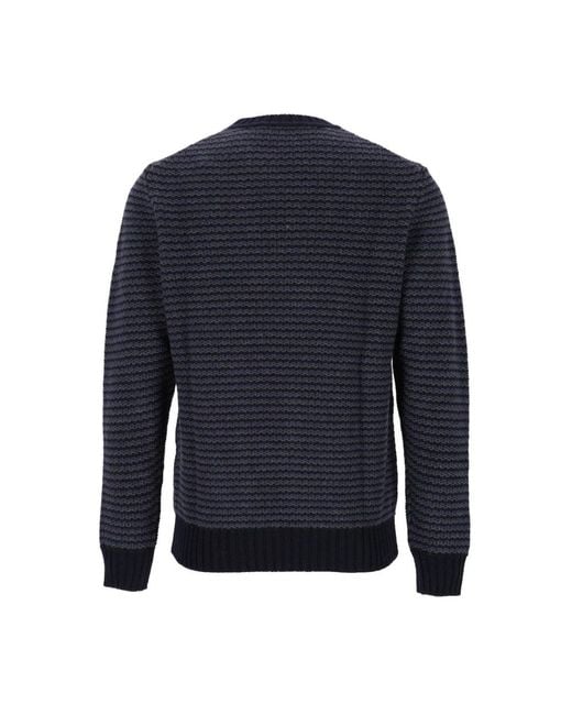 Corneliani Blue Round-Neck Knitwear for men