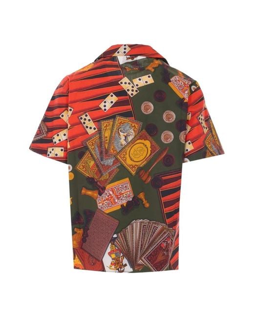 Drole de Monsieur Red Short Sleeve Shirts for men