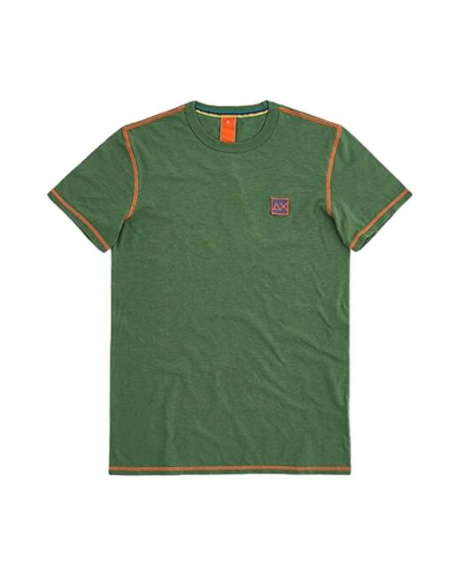 Sun 68 Tops ,Groen ,Katoen Groen Katoenen T-Shirt Korte Mouw in het Green voor heren