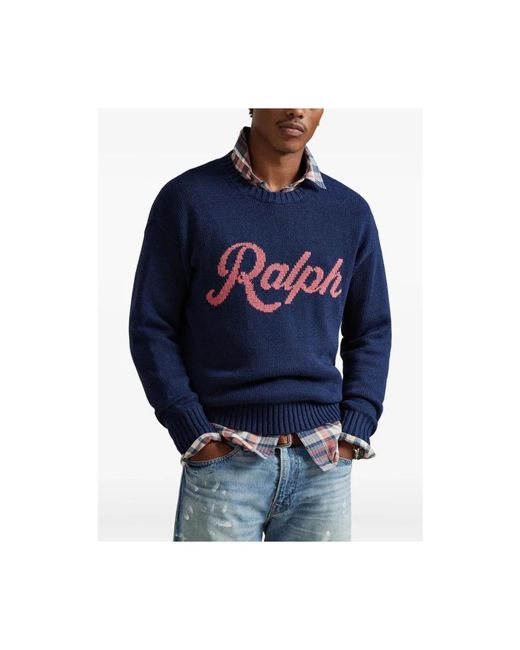 Ralph Lauren Blue Round-Neck Knitwear for men