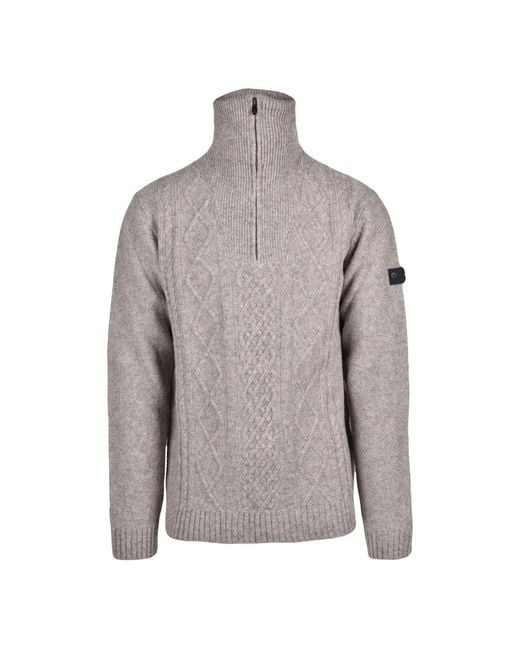 Peuterey Trui Met Col En Rits in het Gray voor heren
