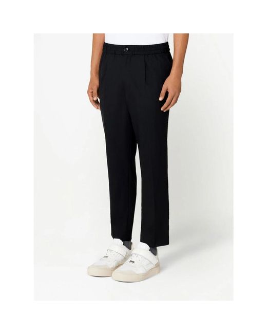AMI Black Straight Trousers for men