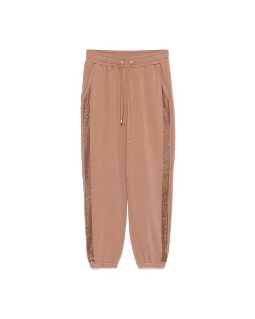 Liu Jo Brown Braune hose mit kordelzug und strass