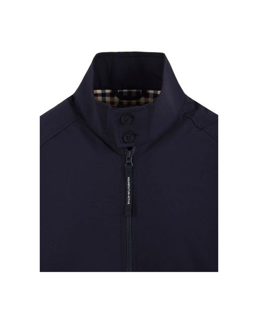 Aquascutum Blue Bomber Jackets for men