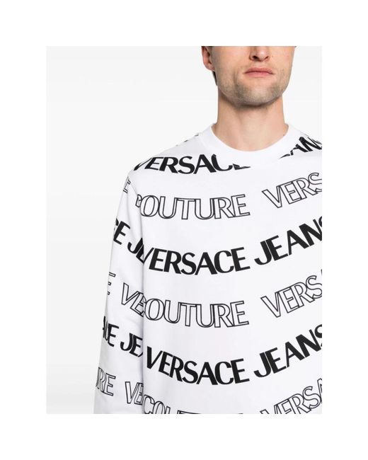 Versace White Round-Neck Knitwear for men