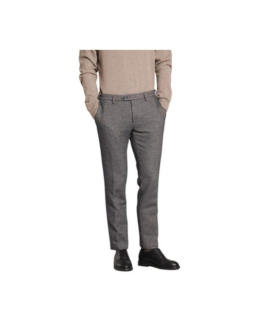 Mason's Gray Slim-Fit Trousers for men