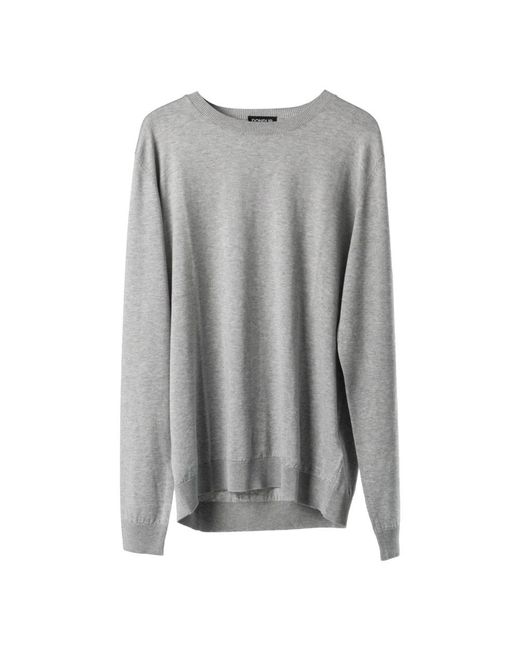 Dondup Gray Round-Neck Knitwear for men
