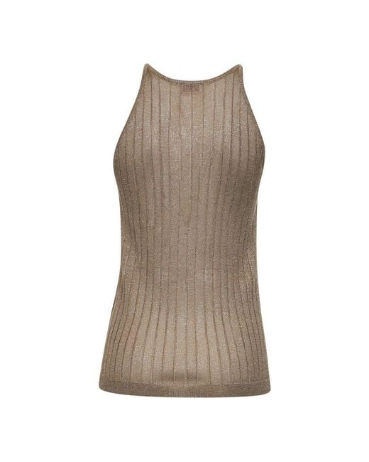 Sleeveless Tops di Brunello Cucinelli in Brown