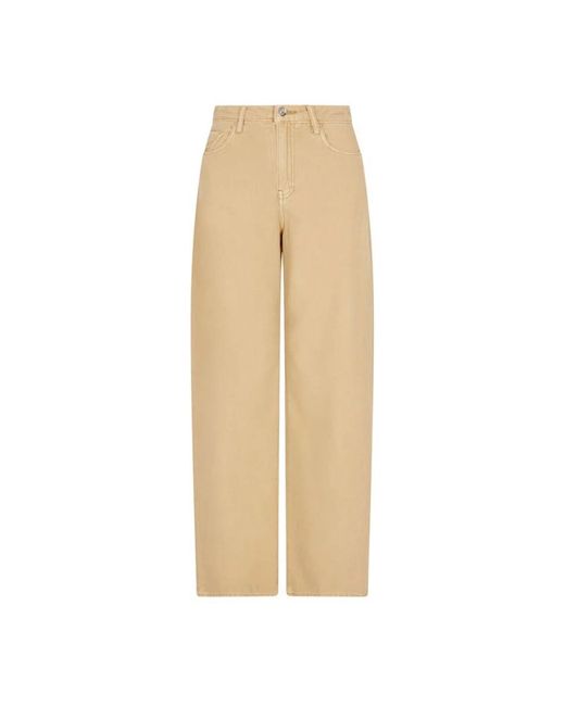 ARMANI EXCHANGE Jeans ,Bruin ,Katoen Wijde Jeans Met Riemlussen in het Natural