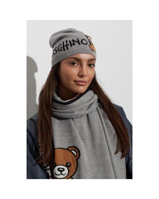 Beanies di Moschino in Gray