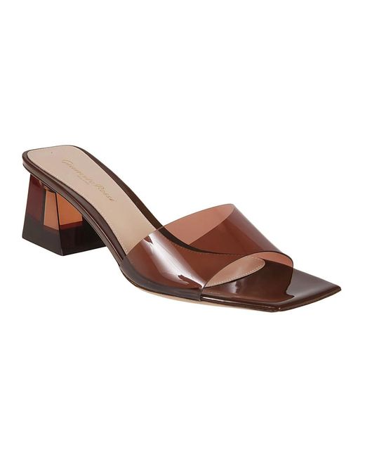 Gianvito Rossi Brown Heeled Mules
