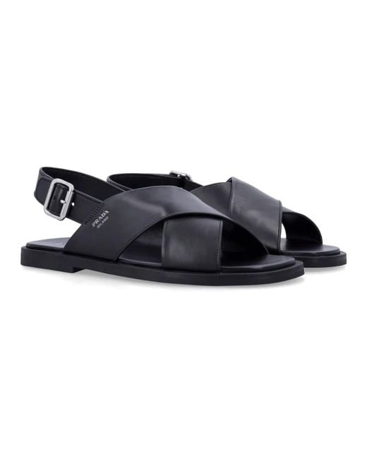 Prada Blue Flat Sandals for men