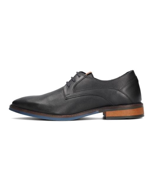 Mazzeltov Schwarze Leder Derby Schuhe Enzo in Black für Herren